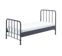 Vipack Lit simple en métal Bronxx 90x200cm Bleu Denim mat