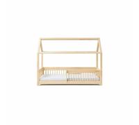Lit enfant cabane en bois montessori mbw mila, couchage 120x190 cm