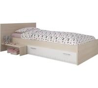 Lit Enfant Charlemagne, 90 x 190 cm,Reproduction Acacia et Blanc, Avec Tiroir