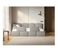 Lit enfant - CLOUDY - 120x200 cm - tête de lit à gauche - coffre & 2 barrières - bou ris
