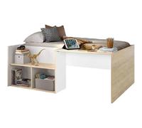 Lit enfant combiné OSCAR - 90 x 190 cm - Chêne clair / Blanc - Diagonale