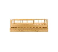 Lit escamotable avec barrières et surface de couchage supplémentaire 160x80cm Lit escamotable avec barrières et surface de couchage supplémentaire 160x80cm (couleur : naturel)