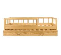 Lit escamotable avec barrières et surface de couchage supplémentaire 160x80cm Lit escamotable avec barrières et surface de couchage supplémentaire 160x80cm (couleur : naturel)