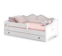 Kobi Lit d'enfant EMMA avec tiroir et barrière 180 x 80 cm Gris