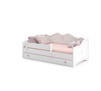 Kobi Lit d'enfant EMMA avec tiroir et barrière 180 x 80 cm rose