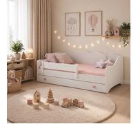 Lit enfant EMMA avec barrière et tiroir 140x70 - avec matelas