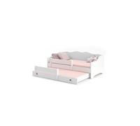 Kobi Lit Enfant Emma Blanc + gigogne 160x80 cm avec Matelas