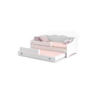 Kobi Lit Enfant Emma Blanc + gigogne 160x80 cm avec Matelas