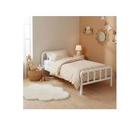 Lit enfant en pin massif blanc tête de lit arrondie 90x190 - LT17019