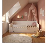 Lit enfant ERYK avec barrière et tiroir 180x80 - sans matelas