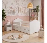 Lit enfant FALA 140x70 avec barrière et tiroir - design fonctionnel et sécurisé - SANS MATELAS