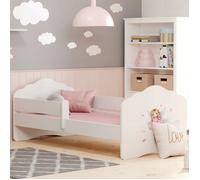 Lit enfant FALA 140x70 cm + sommier + matelas + barrière de sécurité
