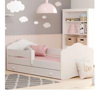 Lit enfant FALA 160x80 avec barrière, matelas, sommier et tiroir