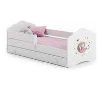 Un lit 160 x 80 cm + sommier + matelas + tiroir + barrière de protection