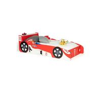 IDMARKET Lit enfant voiture formule 1 TEDDI 70 x 140 CM rouge