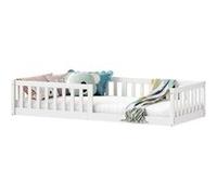 Lit enfant idimex 90x190 en bois barriere sommier tete de lit - sommier a lattes blanc Chrome