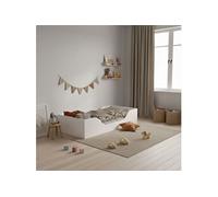 Lit enfant inspiration Montessori au sol blanc 90x190