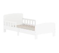 Lit enfant - lit au sol enfant - AIYAPLAY - barrières de sécurité, sommier à lattes et cadre robuste - 143,5 x 74,2 x 54 cm - blanc