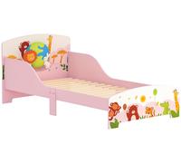 Lit enfant lit au sol enfant motif animal 140 x 70 cm avec sommier š€ lattes en bois design bas sšŠcurisšŠ rose