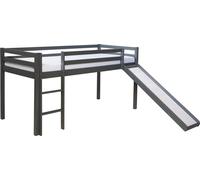 Lit enfant lit mezzanine superposé tobboggan gris bois pine 90x200 single