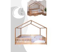 Lit enfant/lit simple ENNO, dimensions 140 x 200 cm, Tissi : bois de hêtre, finition naturelle