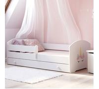 Lit enfant Luk 160x80 ""corne de licorne"" avec tiroir, balustrade et sommier