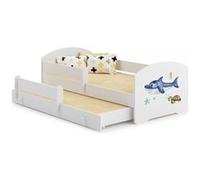 Lit enfant LUK 160x80 REQUIN gigogne avec matelas Jaune G