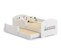 Lit enfant LUK 160x80 Train gigogne avec matelas Jaune G