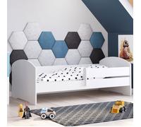 Kobi Lit enfant LUK BAR 140x70 cm avec sommier, matelas et barrière de sécurité