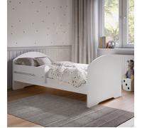 Lit enfant LUK 80x160 en blanc, avec barrière et sommier - adapté aux filles et aux garçons