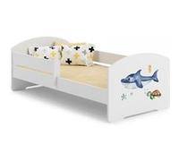 Lit enfant LUK BAR 160x80 REQUIN avec matelas Jaune G