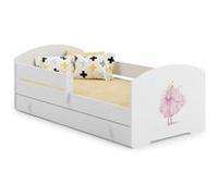 Kobi Lit enfant LUK 140 x 70 cm - sommier, matelas, tiroir, barrière de protection motif princesse