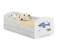 Lit enfant LUK BAR+SZU 140x70 REQUIN tiroir de rangement avec matelas Jaune G