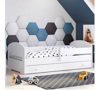 Lit enfant Luk ""Train"" 160x80 avec tiroir, matelas et sommier