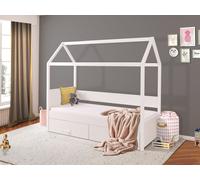 Lit enfant maison 90x200 SONTRA 1 – blanc