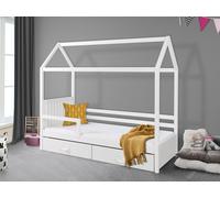 Lit enfant maison avec barrière 80x180 NEBRA – blanc