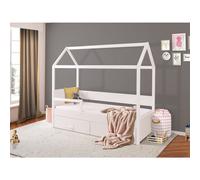 Lit enfant maison avec barrière 80x180 SONTRA 2 – blanc