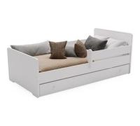 Kobi Lit d'enfant MAX BAR 80 x 160 cm avec tiroir, balustrade et matelas blanc
