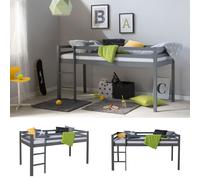 Lit enfant lit mezzanine superposé gris bois pine 90x200 single