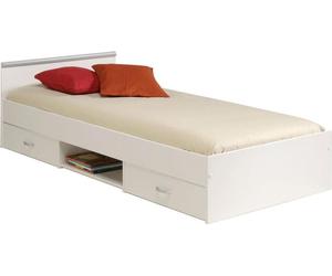 Lit enfant moderne blanc mat 90 x 200 cm
