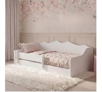 Lit enfant Montessori 70x140 cm - sommier + barrière de sécurité - blanc EMMA
