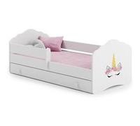 Lit enfant Nala140x70 Licorne avec tiroir de rangement avec matelas Jaune G