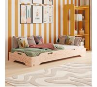 Lit enfant | NATUREL BOIS 60×120 | Lit simple TILA 8 | Lit au sol | Lit Montessori | Lit eco | Lit en bois | Expédition Rapide