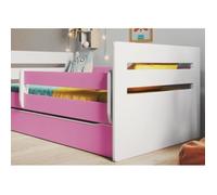 Lit enfant rose avec tiroir - Kocot Kids - Tomi - Dimensions 80x180 cm - A lattes - 2 places