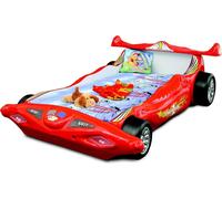 Lit enfant rouge voiture de course design Formula 1 Lit simple châssis bois