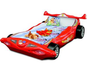 Lit enfant rouge voiture de course design Formula 1 Lit simple châssis bois