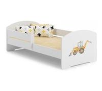 Lit enfant Sam 140x70 cm - tracteur - avec matelas Jaune G