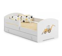 Lit enfant Sam+ tiroir de rangement - 160x80cm tracteur - avec matelas Jaune G