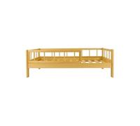My Velinda Lit enfant scandinave escamotable avec barrières 160x80 Bois naturel