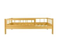 My Velinda Lit enfant scandinave escamotable avec barrières 160x80 Bois naturel